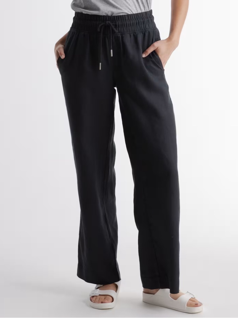 Quince linen wide leg pants, L